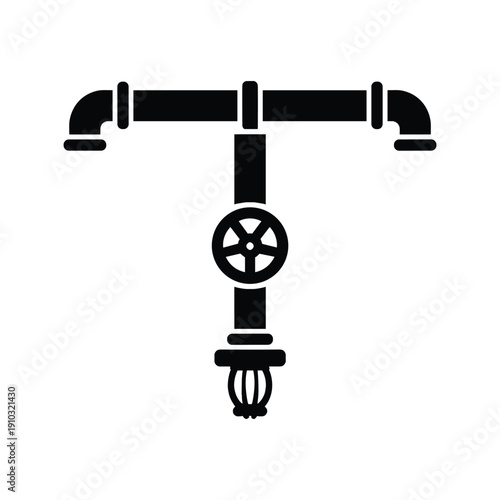 Fire sprinkler pipe valve system icon