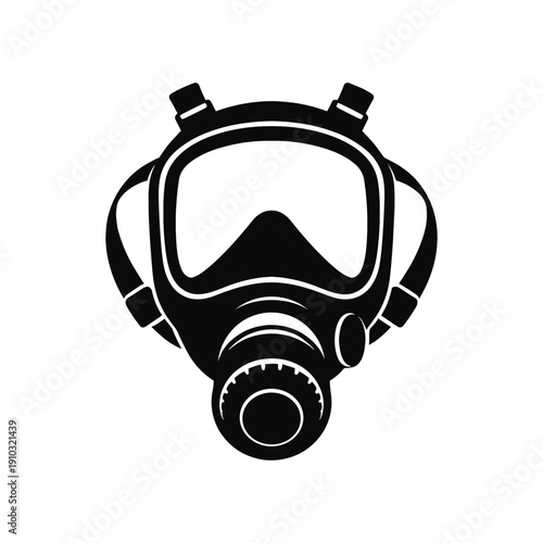 Respirator gas mask silhouette icon