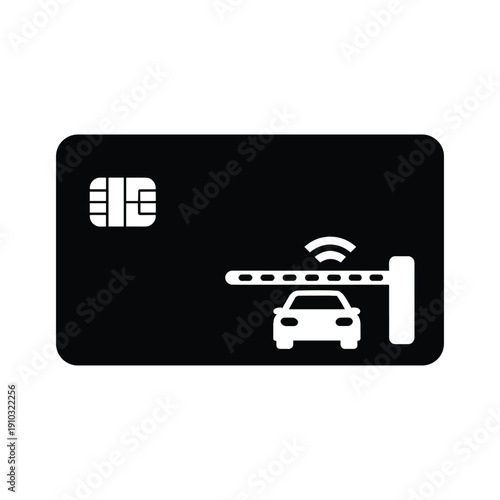 Smart Card with Car Access and Barrier Icon