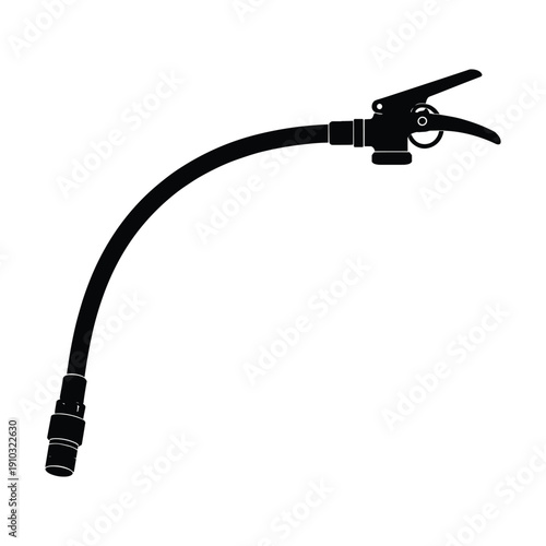 Fire extinguisher hose with nozzle silhouette