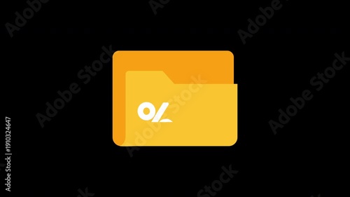 folder data storage, percentage animation