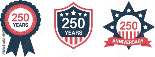 America 250 anniversary emblem illustration, patriotic badge artwork, commemorative design vector, US independence composition, national pride symbol, milestone concept