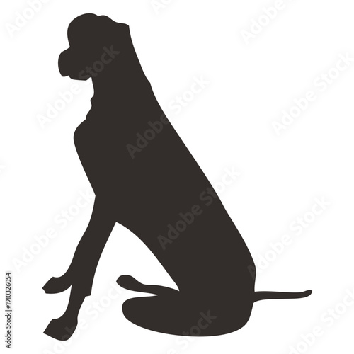 Sitting Dog Silhouette Vector