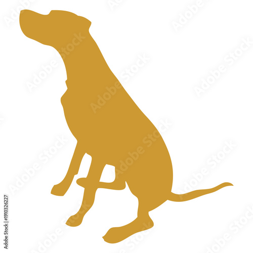 Elegant Dog Sit Silhouette