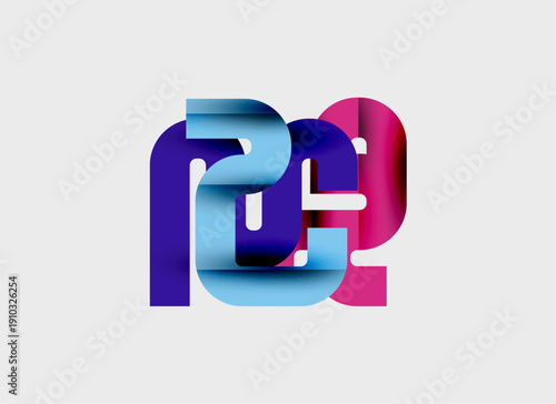 Abstract logo design features overlapping colorful shapes. Gradient hues create modern visual impact. Minimalist style, clean presentation.