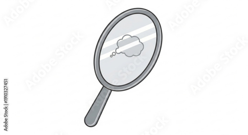 Wallpaper Mural Magnifying glass with brain symbol reflecting thoughtful examination and detailed analysis in simple gray illustration Torontodigital.ca
