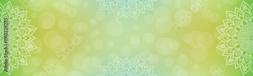 Round mandala on dreamy peach fuzz gradient background. Translucent mesh pattern in the form of a mandala. Mandala with floral patterns. Gradient background with round mandala, New Pattern gradient co