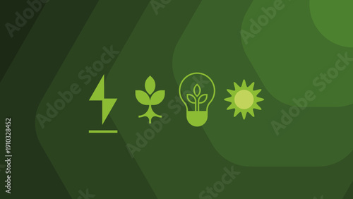 Eco friendly symbols for sustainable energy and growth. A set of eco friendly symbols representing sustainable energy and growth, perfect for illustrating environmentally friendly concepts.