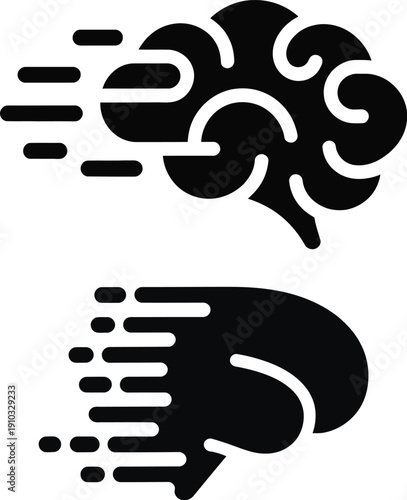 Speeding Brain Icons illustration boards