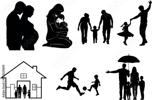 Family and relationship silhouettes