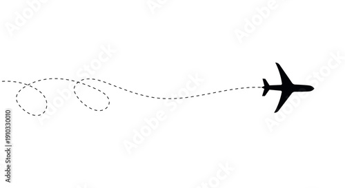 Airplane travel track,Airplane Route Dotted Line Path Global Travel Vector Icon