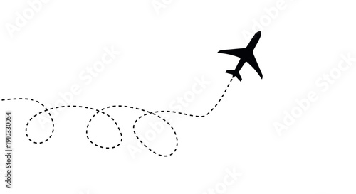 Airplane travel track,Airplane Route Dotted Line Path Global Travel Vector Icon