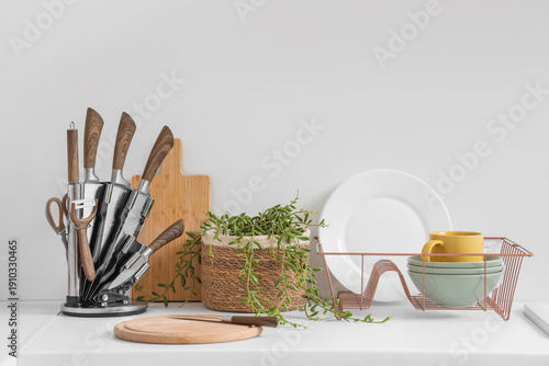 Set of knives with plant an...