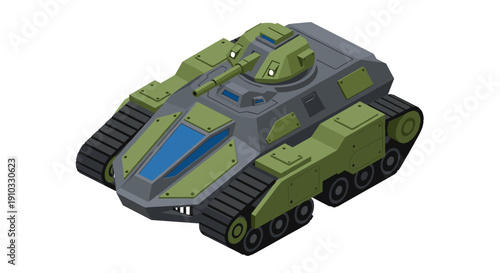 Military Tank Vehicle Illustration.
