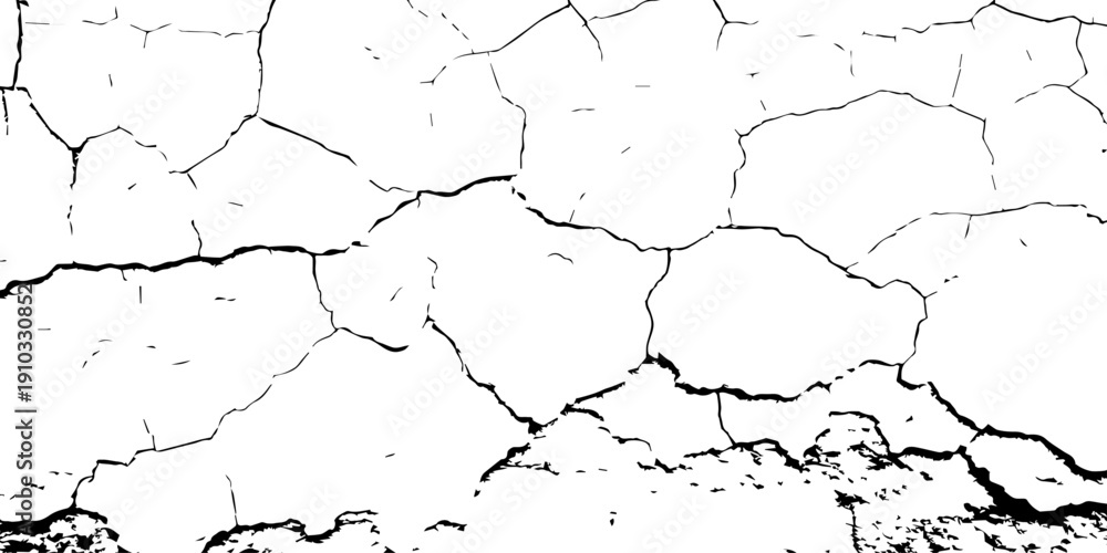 Obraz premium High-detail texture of parched ground with bold black fissures cutting through pale soil, evoking themes of climate change and scarcity.