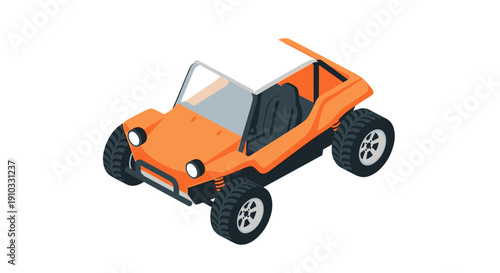 Orange Dune Buggy Vehicle Illustration.