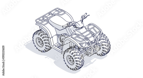Quad Bike All Terrain Vehicle Illustration.