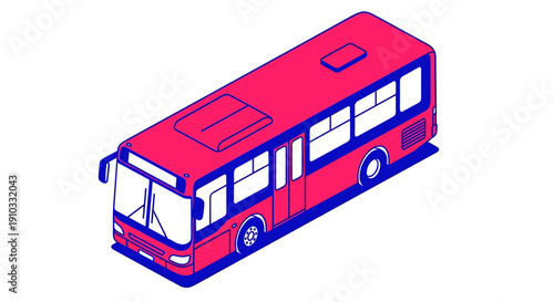 Red Bus Illustration Vehicle Transport Public.