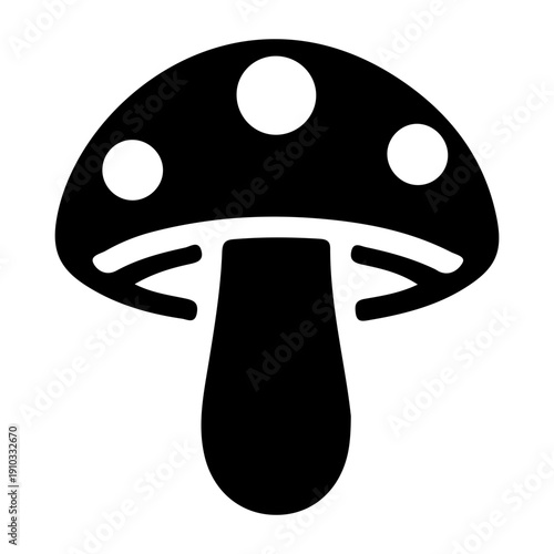 Black mushroom silhouette vector icon