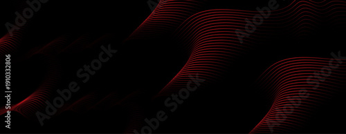 Abstract Red Line Wave Background. Elegant red abstract line wave. smooth flow and modern style for digital and corporate. Horizontal banner template. Suit for poster, cover, banner, brochure, website