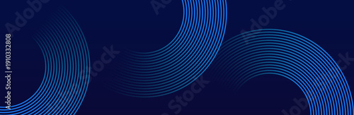 Abstract background with geometric circular line patterns. featuring layered teal and dark blue circular shapes with smooth gradients. glowing light circles, smooth transitions Suit for banner
