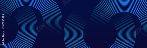 Abstract background with geometric circular line patterns. featuring layered teal and dark blue circular shapes with smooth gradients. glowing light circles, smooth transitions Suit for banner