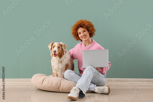 Redhead young woman with la...