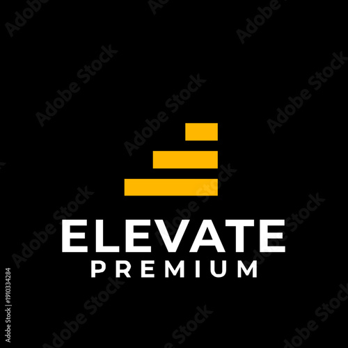 Elevate Premium Logo Design with Abstract Upward Steps for Business Growth
