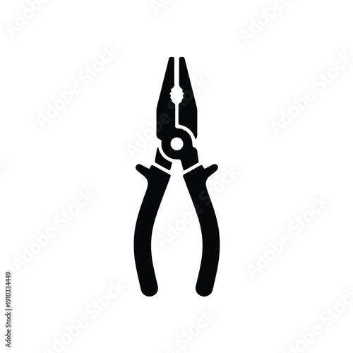 A black silhouette illustration of a pair of combination pliers