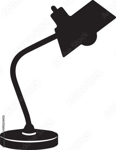 Mid-Century Modern Banker Desk Lamp Silhouettes with Curved Neck