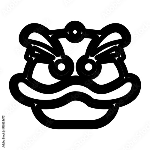 chinese dragon line icon