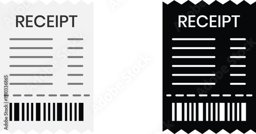 Receipt icons set for web design, Digital receipt icon pack vector Illustration.