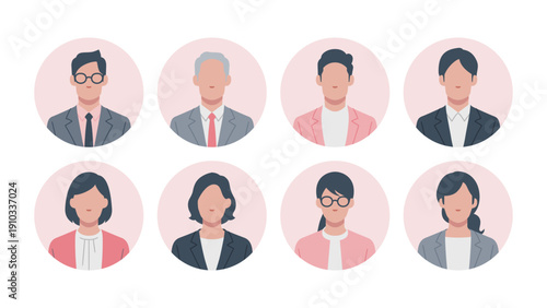 Set of business person user icons