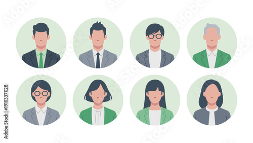 Set of business person user icons