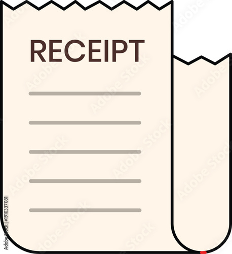 Receipt icon invoice bill payment document symbol vector Illustration.