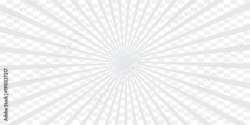 White and gray sun ray pattern design. Vintage sun ray illustration with swirling lines.