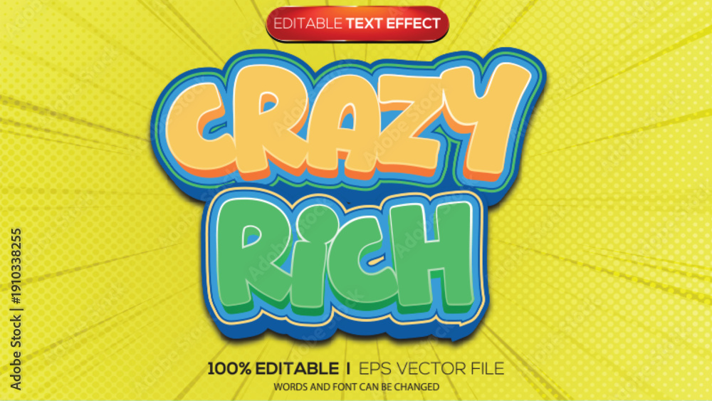 Fototapeta premium 3D text effect crazy rich theme