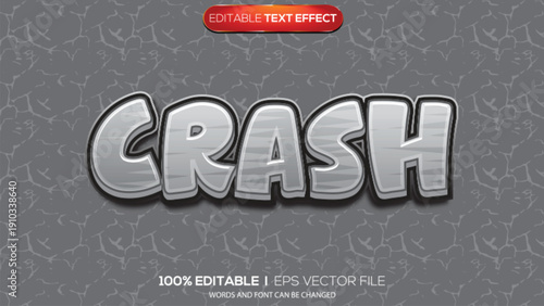 3D text effect crash theme