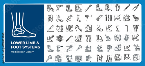 Lower Limb & Foot Orthopedic Systems Outline Icons