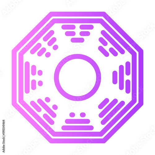 pa kua mirror gradient icon