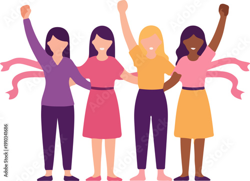 Diverse women breast cancer solidarity