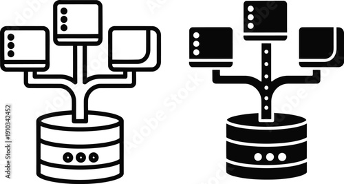 Dual server with connected devices servers connections network data