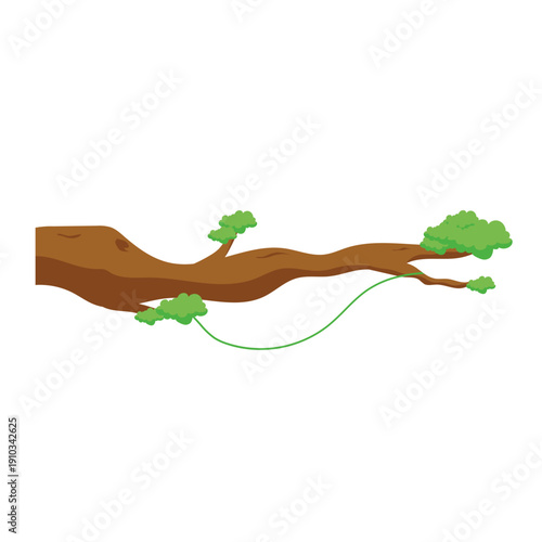 Natural Tree Limb with Lush Green Foliage