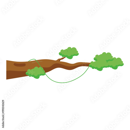 Tree Branch with Long Green Vines
