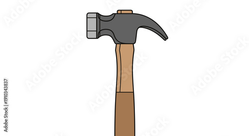 Hammer with wooden handle and metal head.