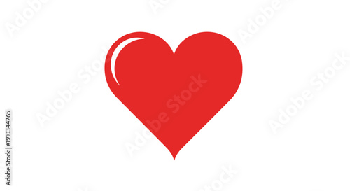 Red Heart Shape Icon Symbol.