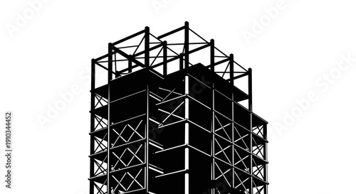 Scaffolding Structure Metal Frame Construction Site.