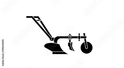 Simple Black Walking Tractor or Rototiller.