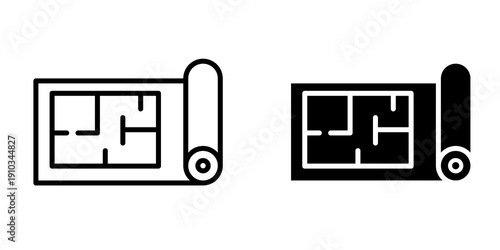 Architecture plan icon flat vector design. graphic element sign