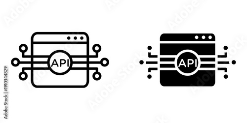 API icon flat vector design. graphic element sign